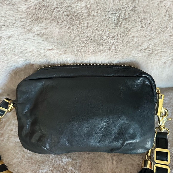 Tory Burch Marion Saddle Black Leather Crossbody Bag - Picture 7 of 14